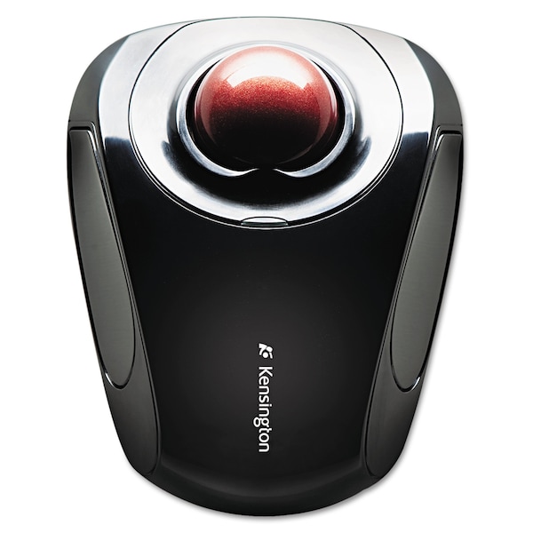 Orbit Wireless Mobile Trackball, 2.4 GHz Freq/30 Ft Wireless Range, Left/Right Hand Use, Black/Red